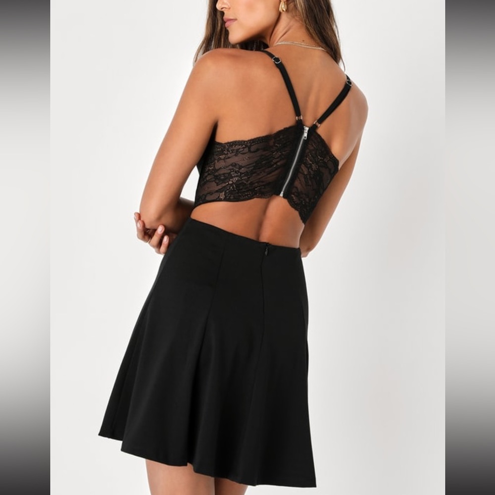 Lulus Perfect Evening Black Lace Skater
Dress - Picture 4 of 4
